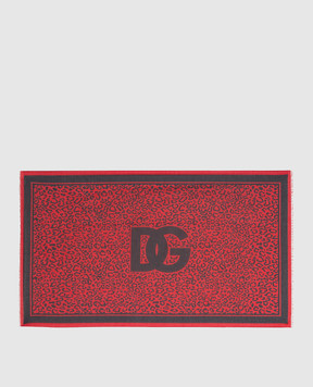 Dolce&Gabbana Red pareo in leopard print O4A01JFI5E0
