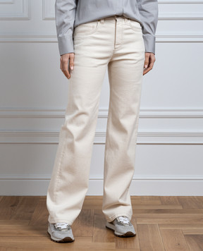 Brunello Cucinelli Бежеві джинси з ланцюжком моніль MB057P5821