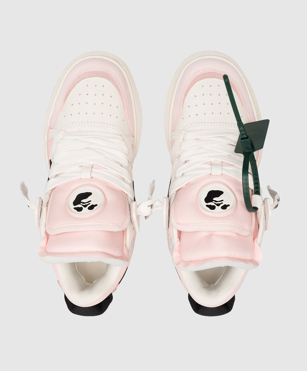 Off-White Розовые кожаные хайтопы Midtop sponge OWIA271S23LEA001 изображение 4