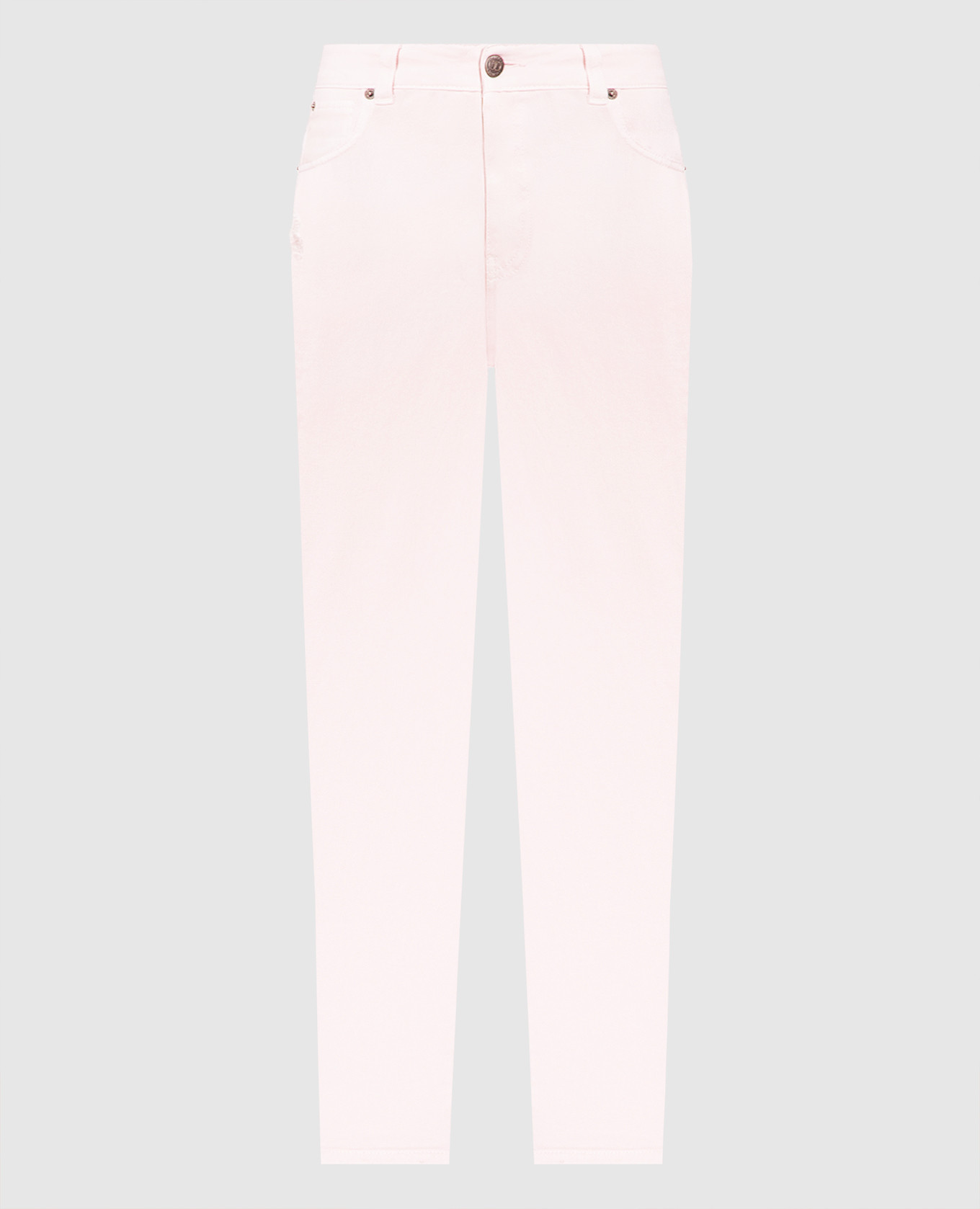 Pink jeans with logo patch