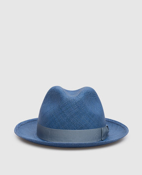 Borsalino Синяя соломенная шляпа Federico 140228