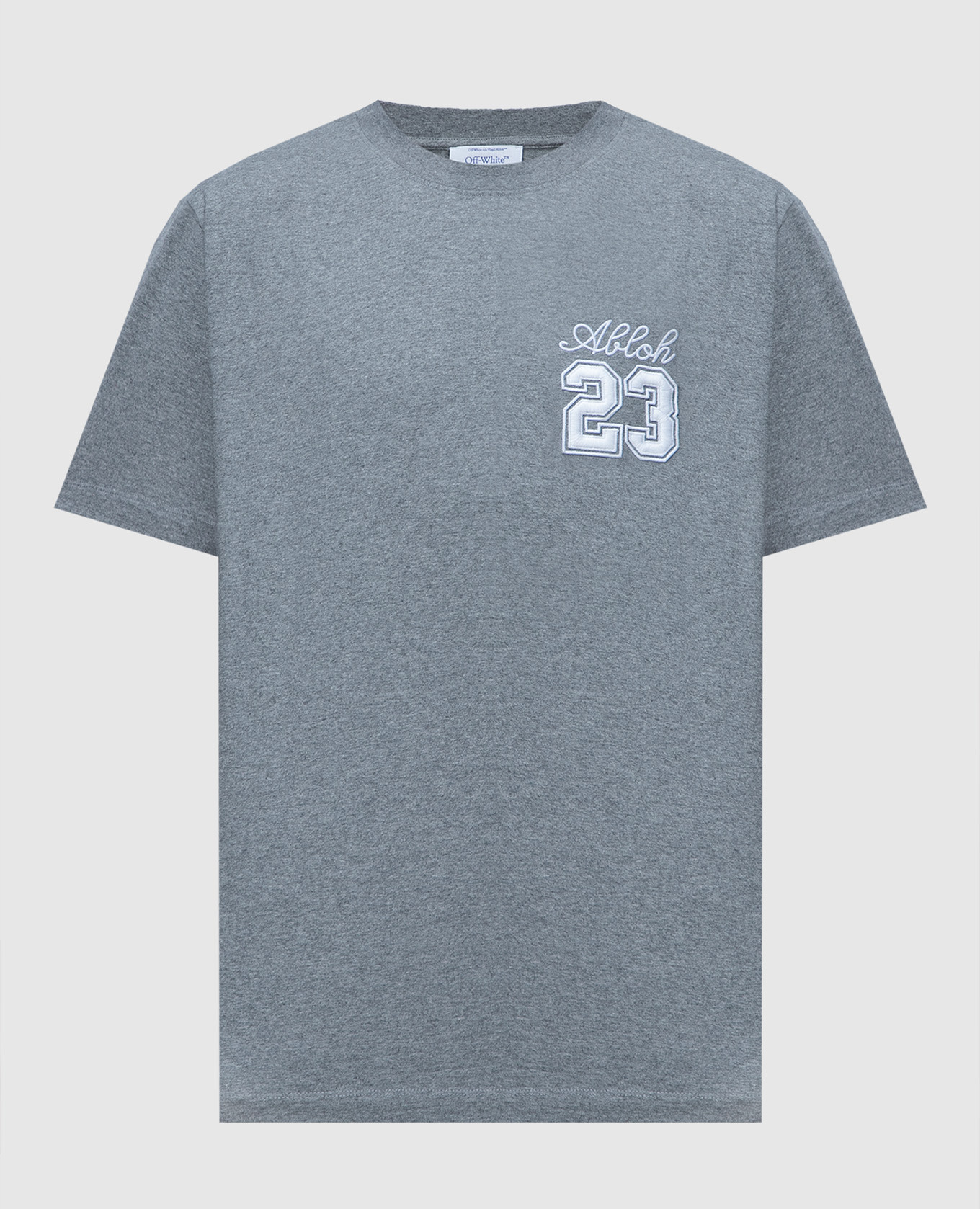 Серая меланжевая футболка с вышивкой 23 Logo