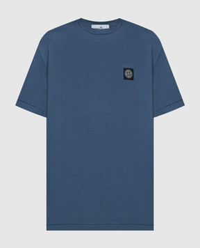 Stone Island Голубая футболка с нашивкой логотипа 801524113