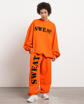 Vetements Оранжевый свитшот с принтом UE54CW140O