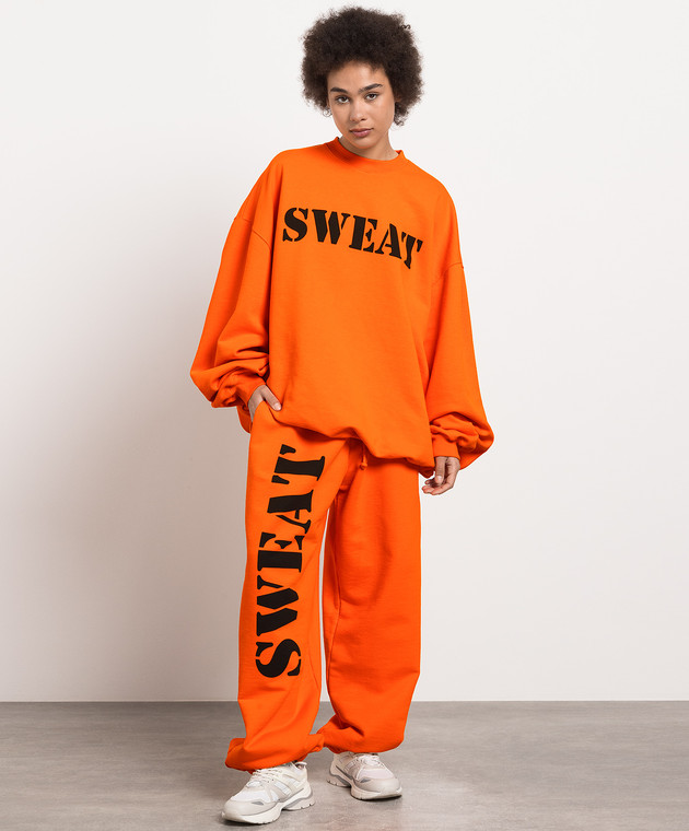 Vetements Orange sweatshirt with a print UE54CW140O image 2
