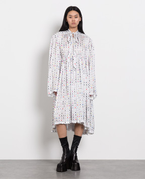 Balenciaga Белое платье в принт 680795TLL11