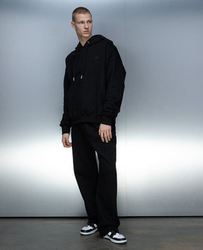 Off-White Чорні спортивні штани з монограмою логотипа OMCH054C99FLE002
