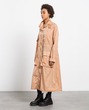 Off-White Бежевый плащ с принтом логотипа OWEA245F22FAB001