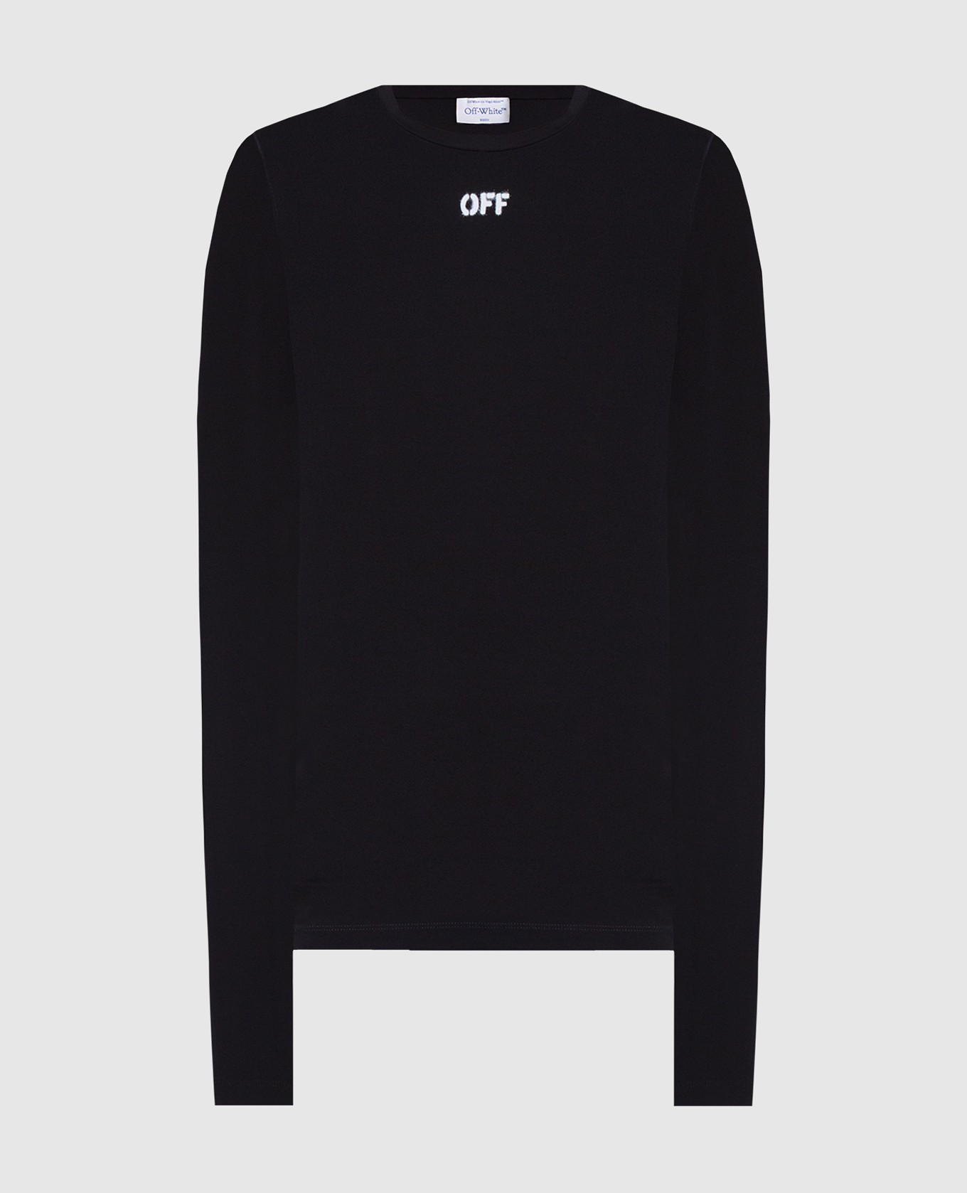 

Черный лонгслив с принтом логотипа, Лонгсливы