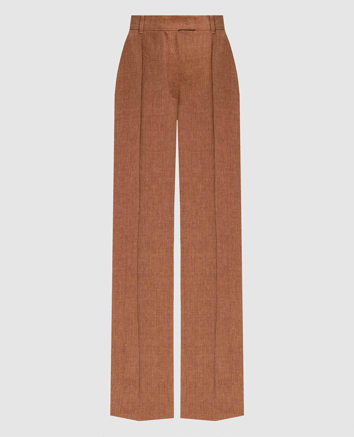 

Коричневые брюки Alcano из льна., Коричневый, Прямые брюки