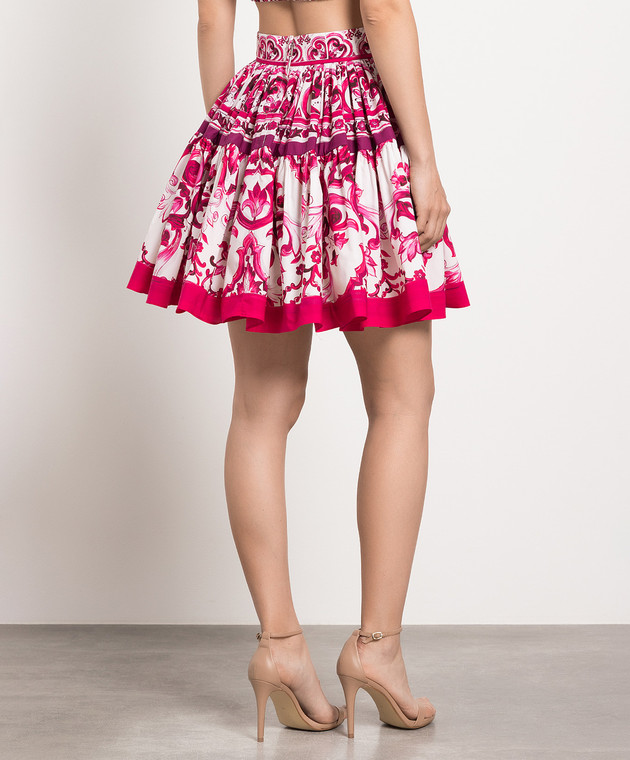 Dolce&Gabbana Pink skirt in Majolica print F4CB1THH5DV image 4