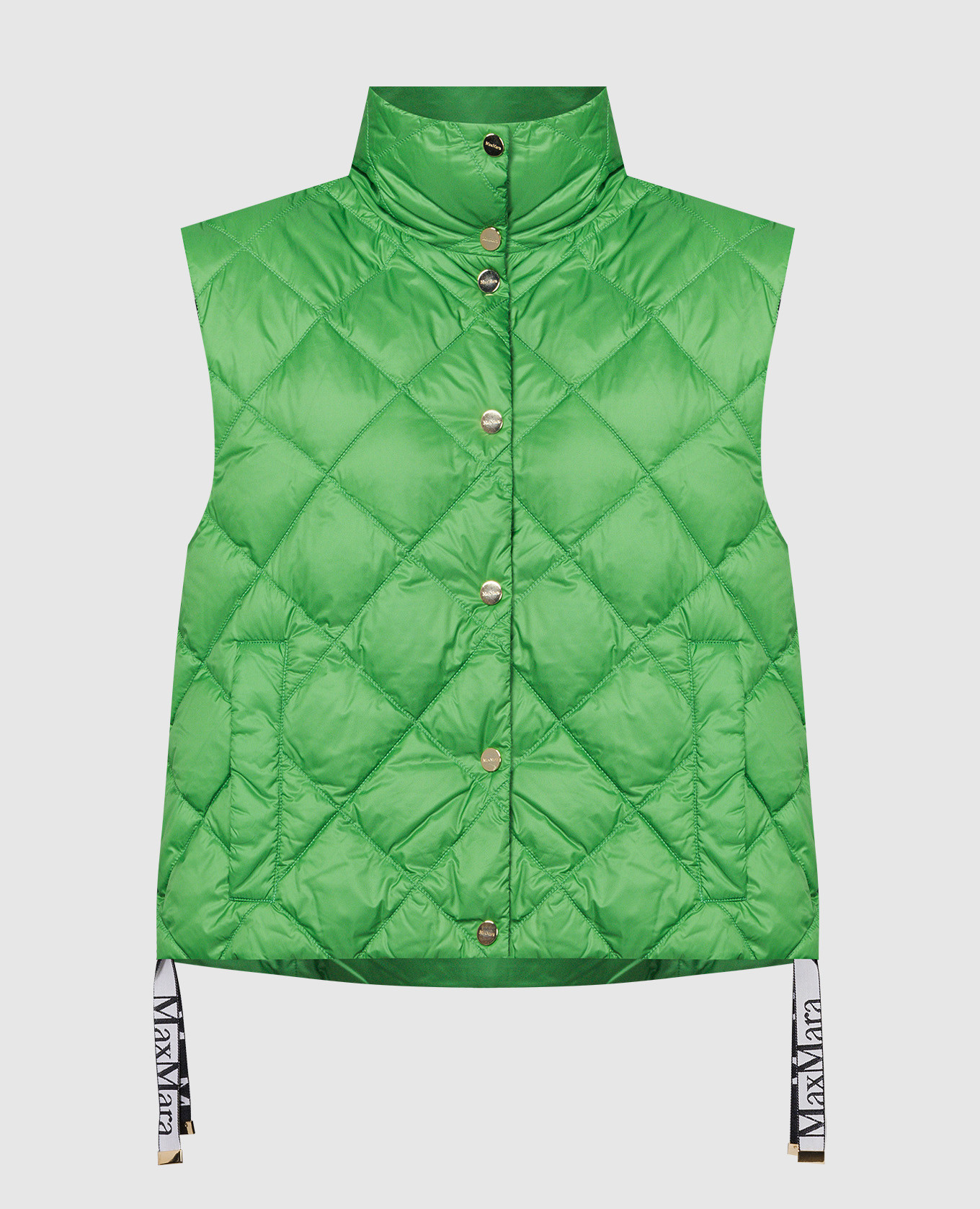 GSoft green quilted down vest with logo