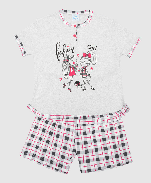 RiminiVeste Gray printed Gary pajamas for children P25047