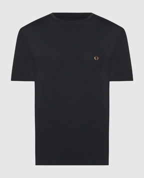Stefano Ricci Черная футболка с вышивкой логотипа MNH4102950803