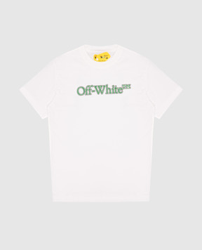 Off-White Дитяча біла футболка з принтом логотипа OBAA002S24JER004