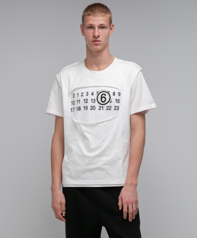 Maison Margiela MM6 Белая футболка с принтом логотипа S62GD0165S23588 изображение 3