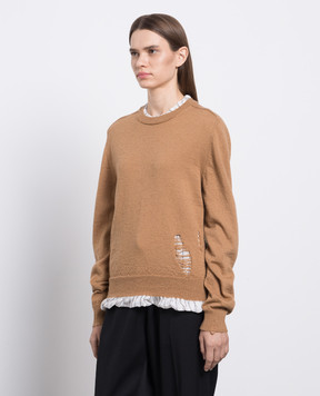 Maison Margiela Коричневый джемпер из шерсти SI1HA0005S17784