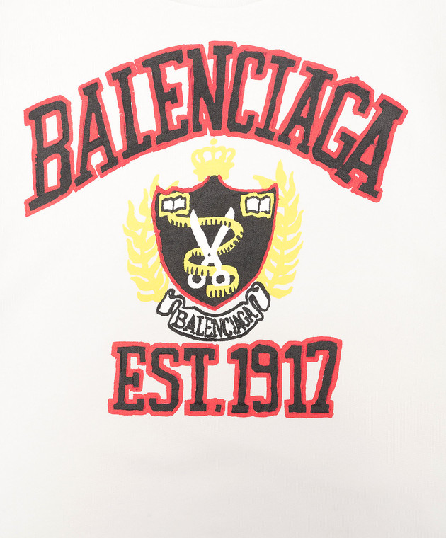 Balenciaga Children's white sweatshirt with logo print 682018TOVK2 image 3