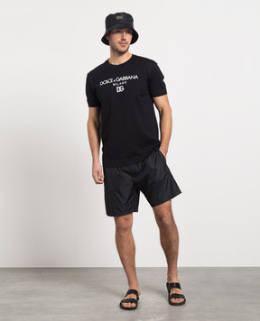 Dolce&Gabbana Чорні шорти для плавання в з металевим логотипом DG M4E27TFUSFW