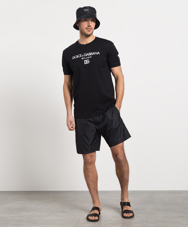 Dolce&Gabbana Black swim shorts with metallic DG logo M4E27TFUSFW изображение 2