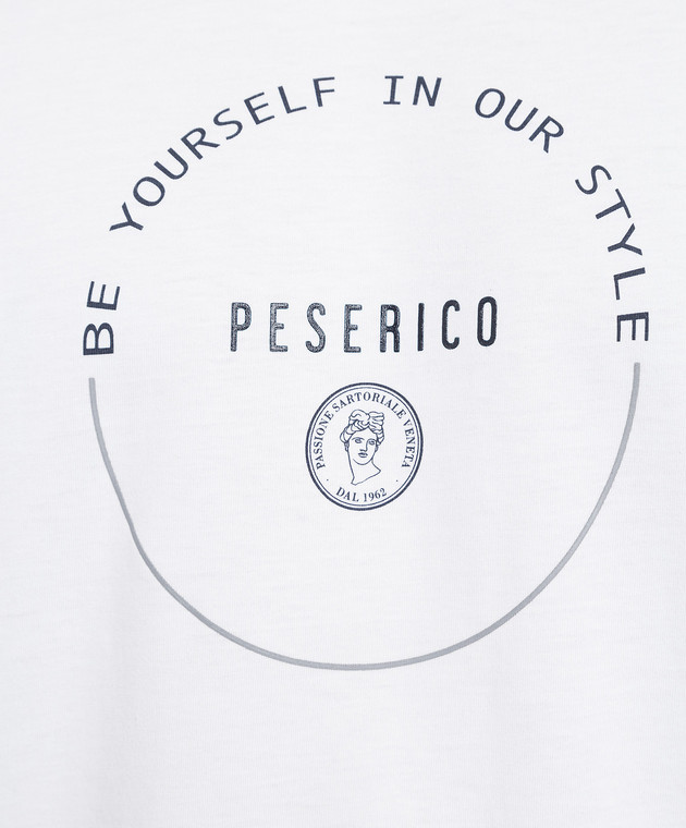 Peserico Біла футболка з принтом логотипу R55000J0Q500069 зображення 5
