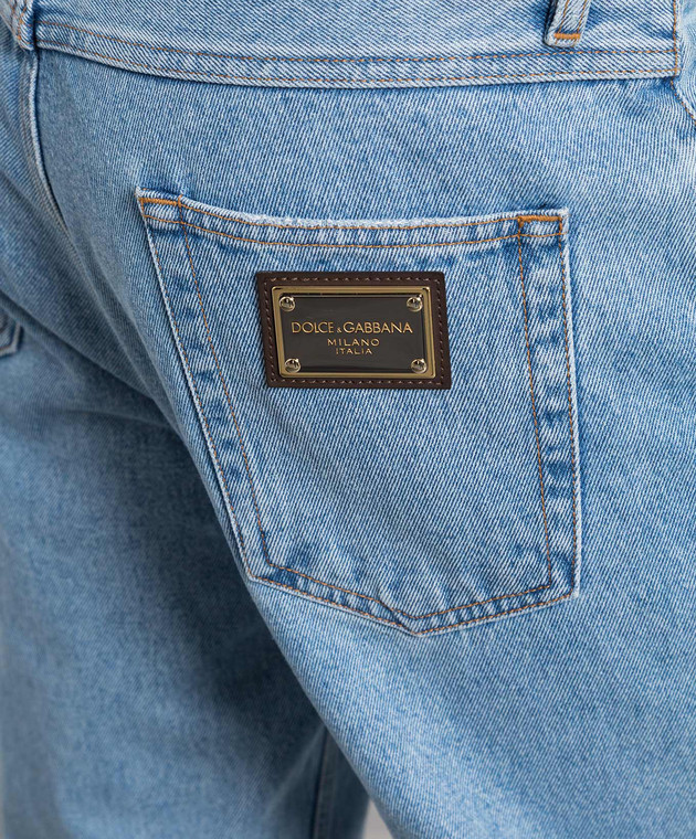 Dolce&Gabbana Блакитні джинси з логотипом GYJDADG8ET9 зображення 5