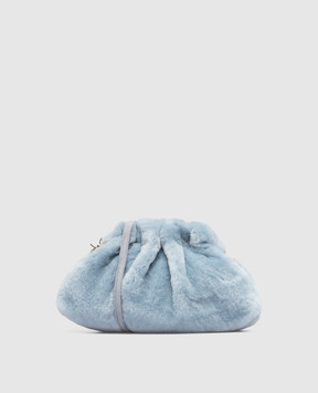Simonetta Ravizza Блакитна сумка-кісет з овчини FURRISSIMAASTRAL