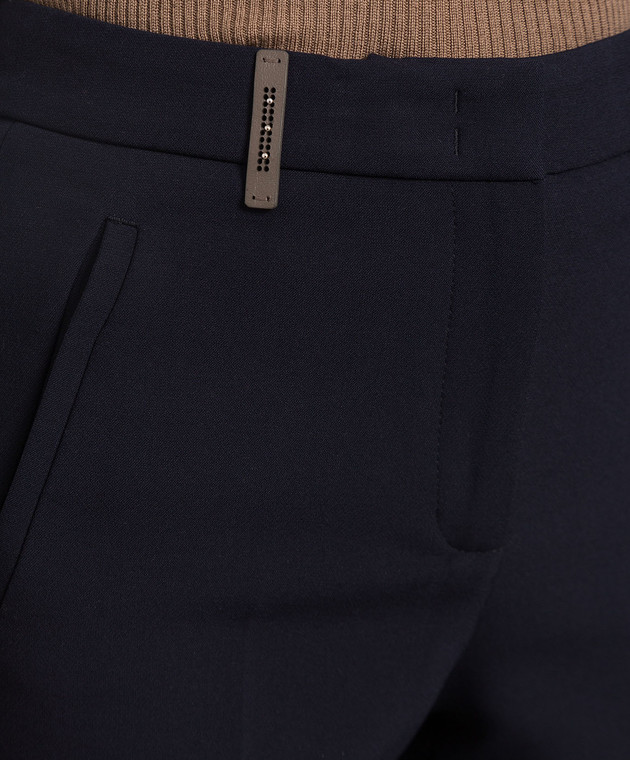 Peserico Темно-сині штани з відворотами P0457501916 зображення 5