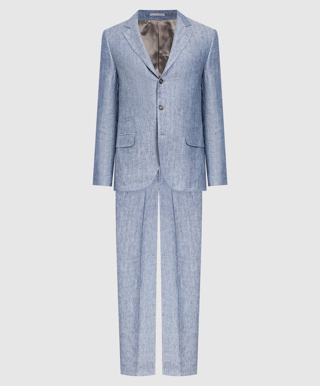 Brunello Cucinelli Синій костюм у візерунок MW4597BTZ