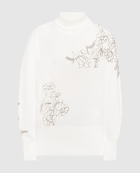 Twinset Білий светр з аплікацією 232TP3123