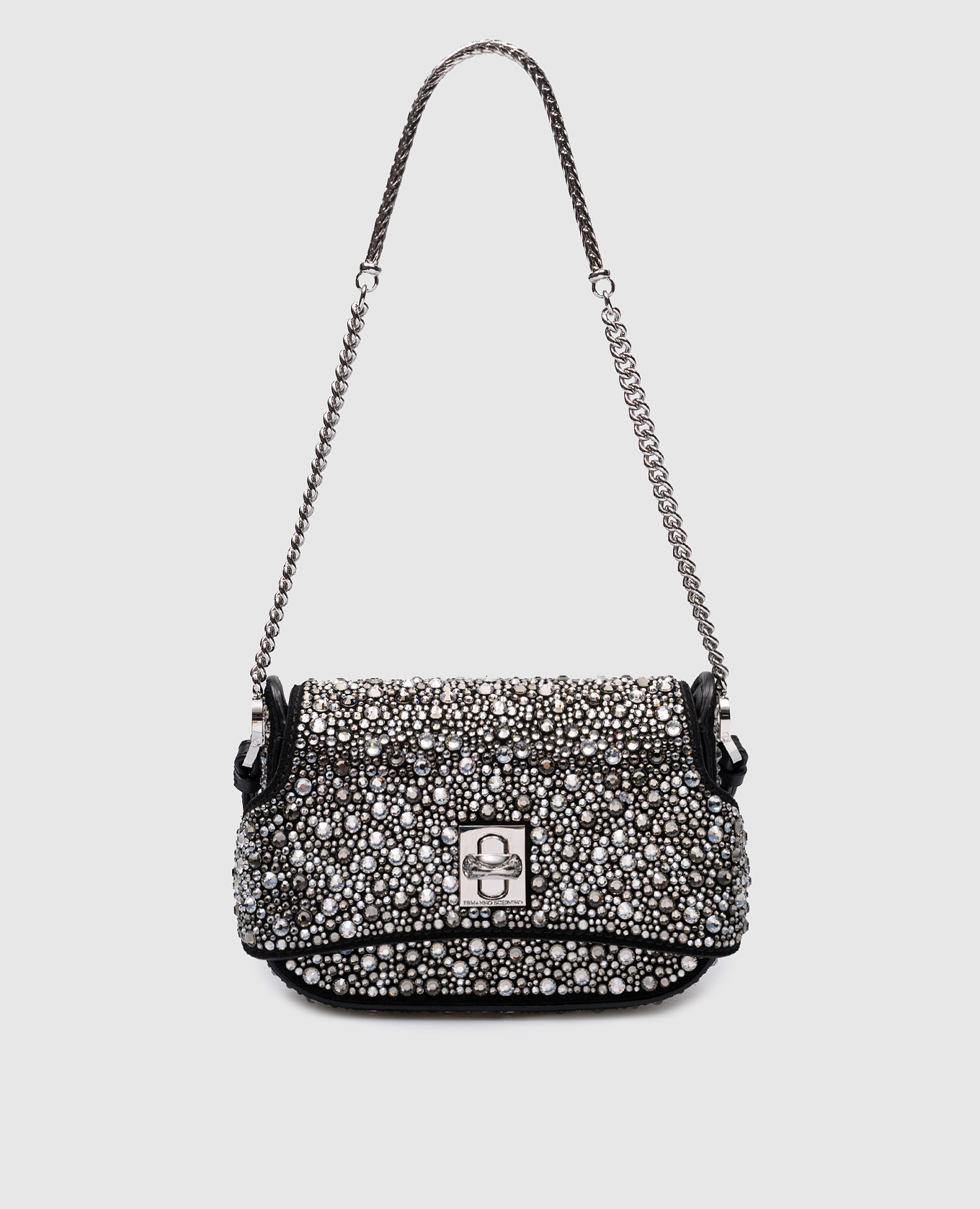 Audrey crystal crossbody bag in black suede