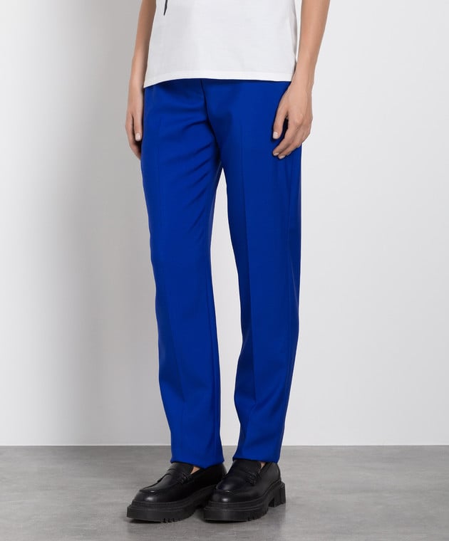Alexander McQueen Сині штани з вовни 705542QJACX зображення 3