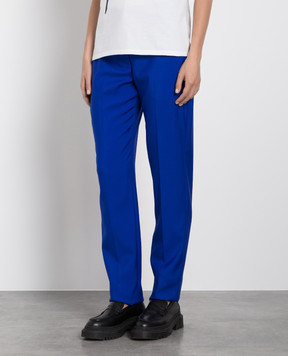 Alexander McQueen Синие брюки из шерсти 705542QJACX