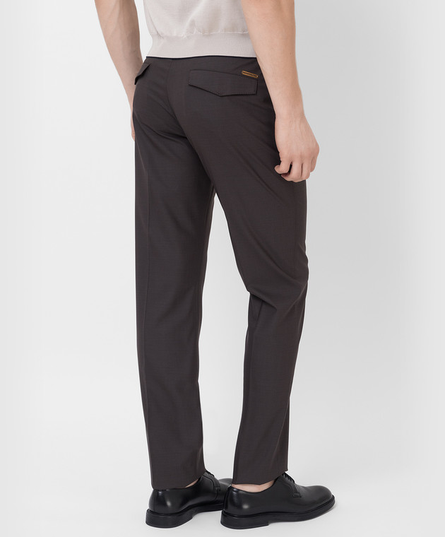 Stefano Ricci Темно-коричневі штани із вовни M1T2100040W501 зображення 4