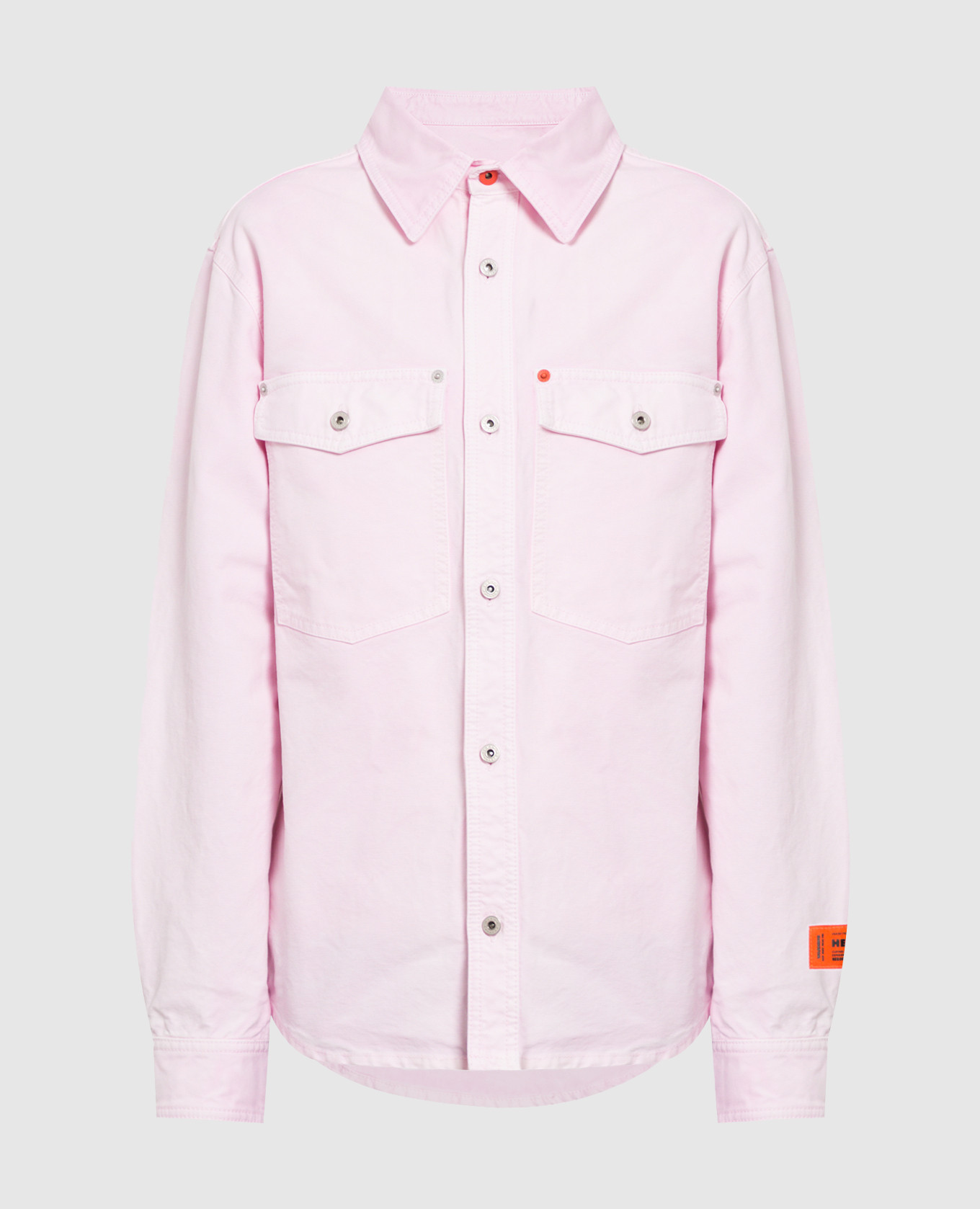 

Розовая джинсовая рубашка с принтом, Розовый, Рубашки