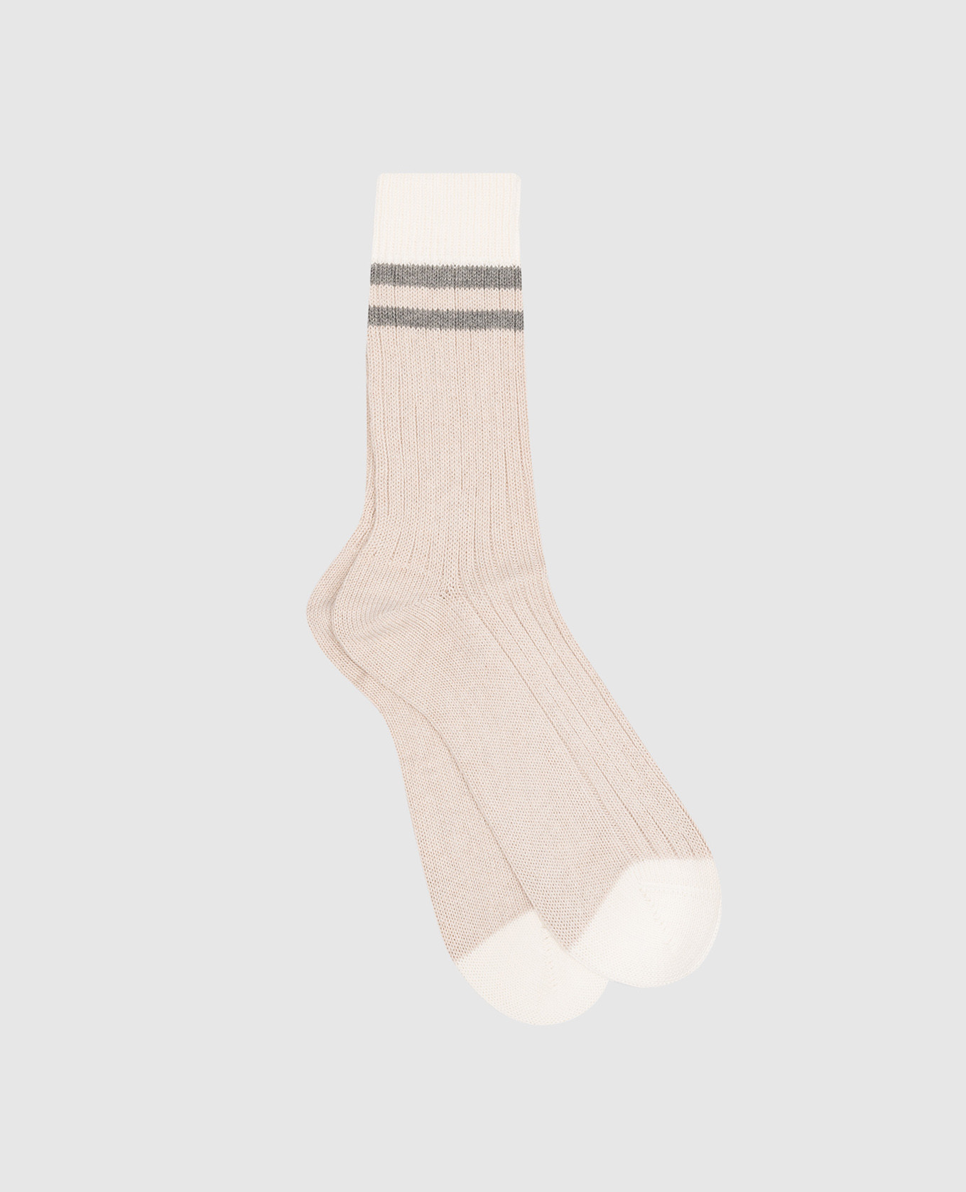 Beige socks with stripes