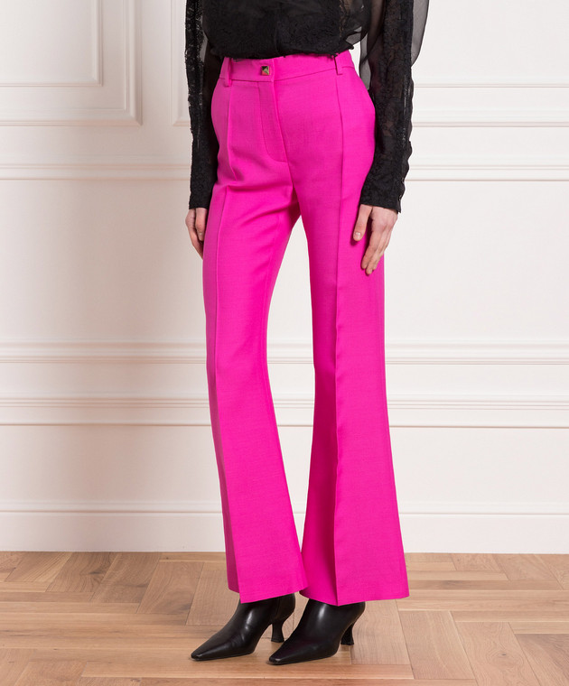Valentino Pink flared pants made of wool and silk 2B3RB5601CF изображение 3