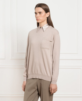 Brunello Cucinelli Бежевый джемпер из кашемира M12186700