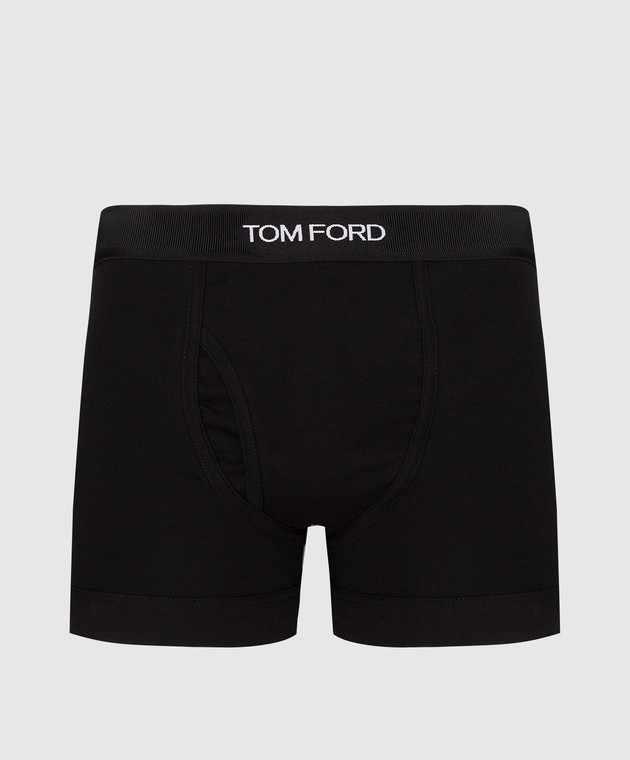 Tom Ford Чорні труси-боксери з контрастним принтом логотипу T4LC31040