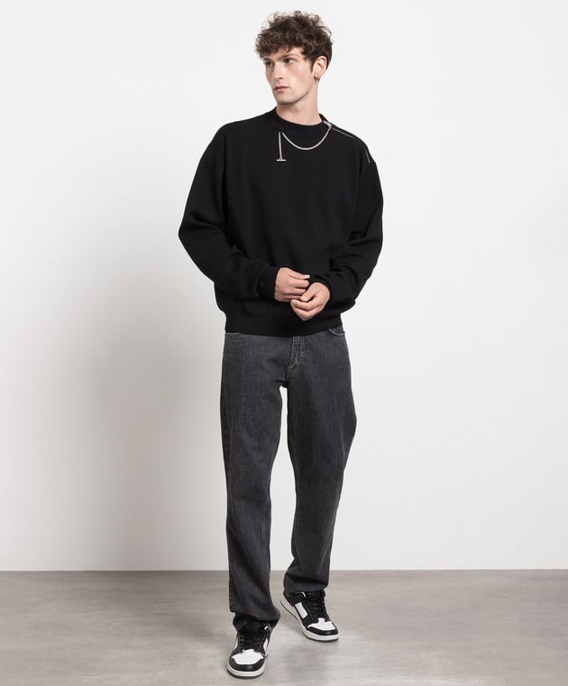 AMBUSH Black sweater with a chain BMHE027S23KNI001 image 2