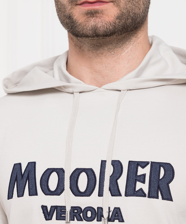 MooRER Gray hoodie with logo patch MALCOMJ image 5