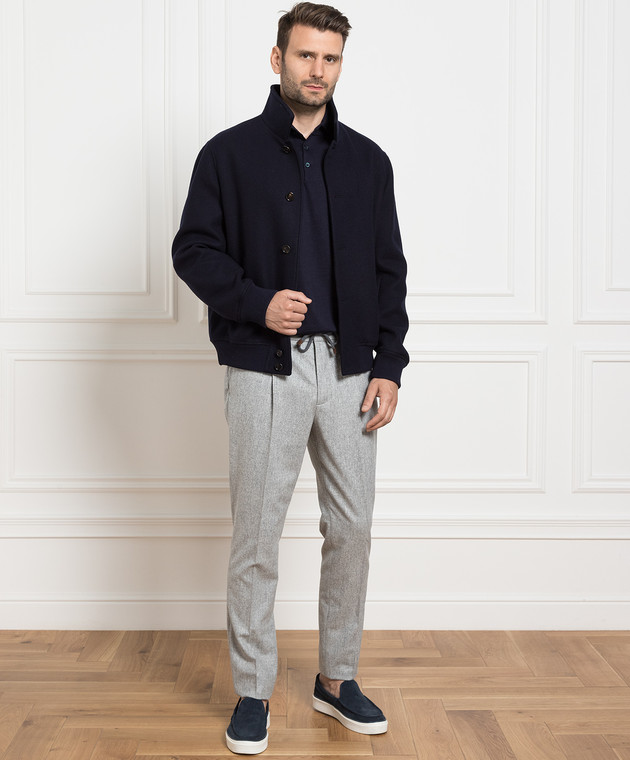 Brunello Cucinelli - Серые брюки из шерсти M038PE1740 купить в Symbol