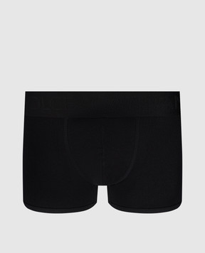 Dolce&Gabbana Черные трусы-боксеры в рубчике с логотипом. M4F28JOUAIJ