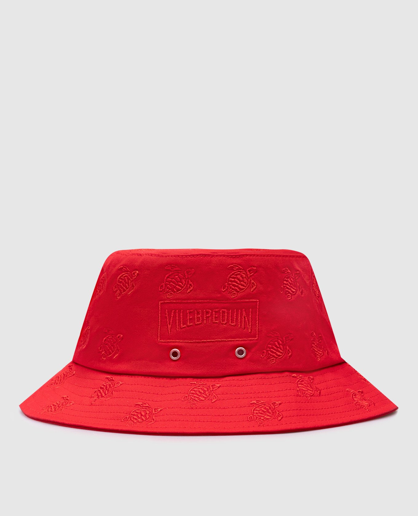 Red panama with embroidered logo
