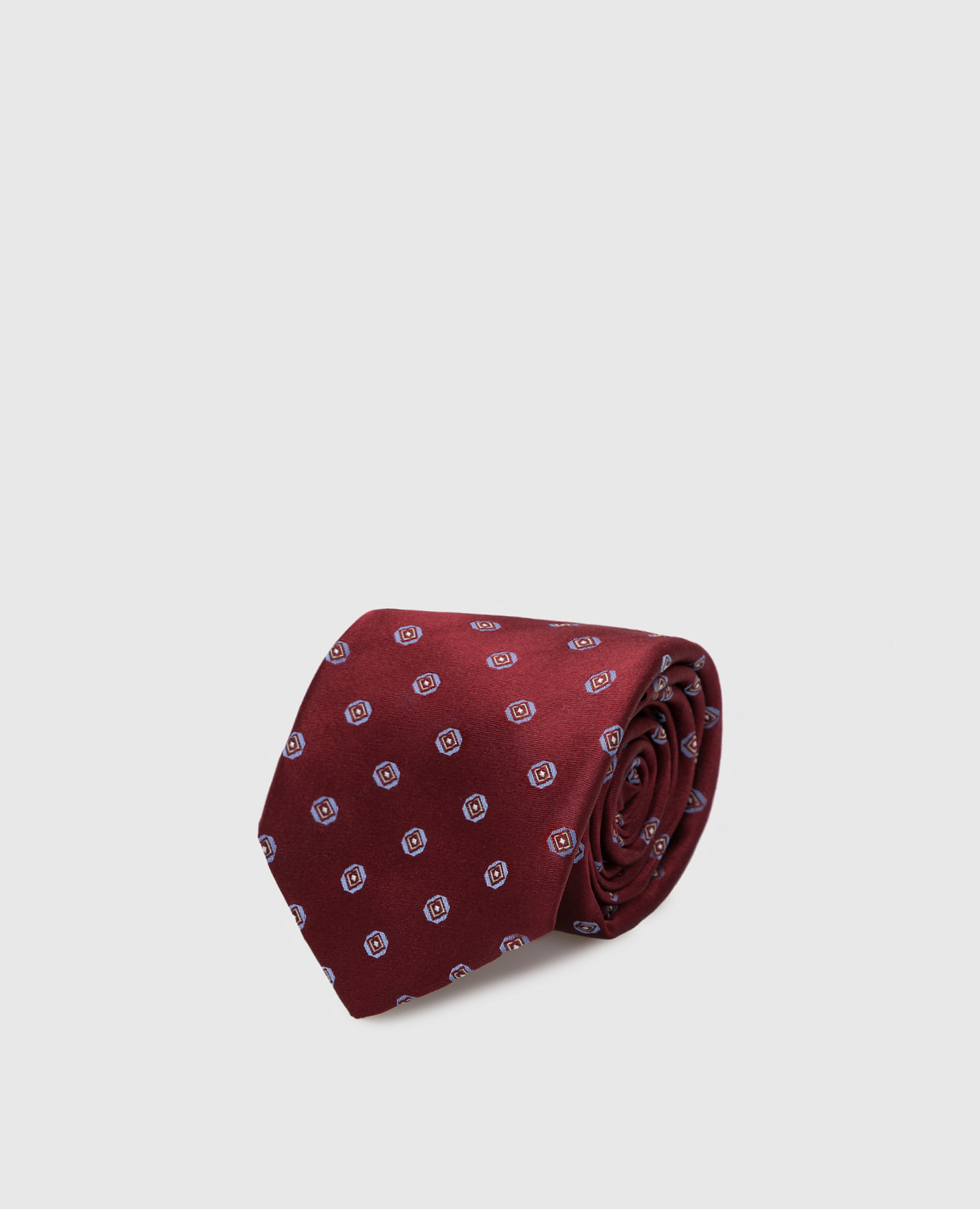 Бордовый галстук из шелка