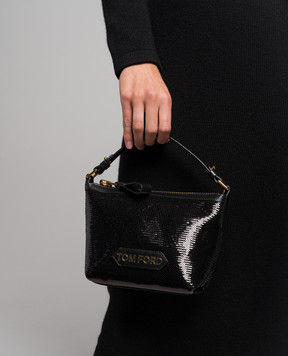 Tom Ford Чорна сумка-міні з паєтками S0452ISA039G
