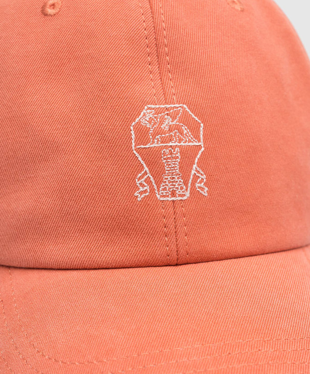 Brunello Cucinelli Orange cap with logo embroidery M252W9938P image 4