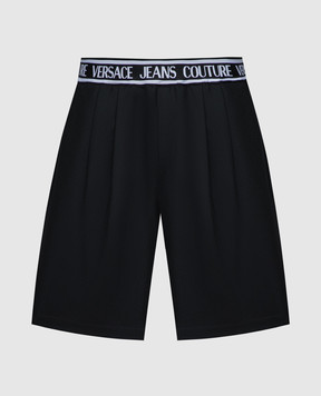 Versace Jeans Couture Чорні шорти з контрастним логотипом 76GAD119N0307