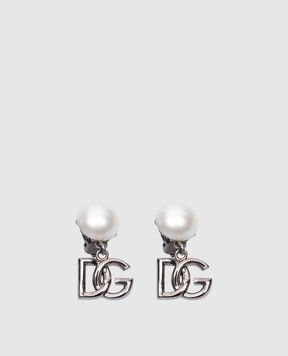 Dolce&Gabbana Сріблясті сережки з логотипом DG WEQ2V2W1111