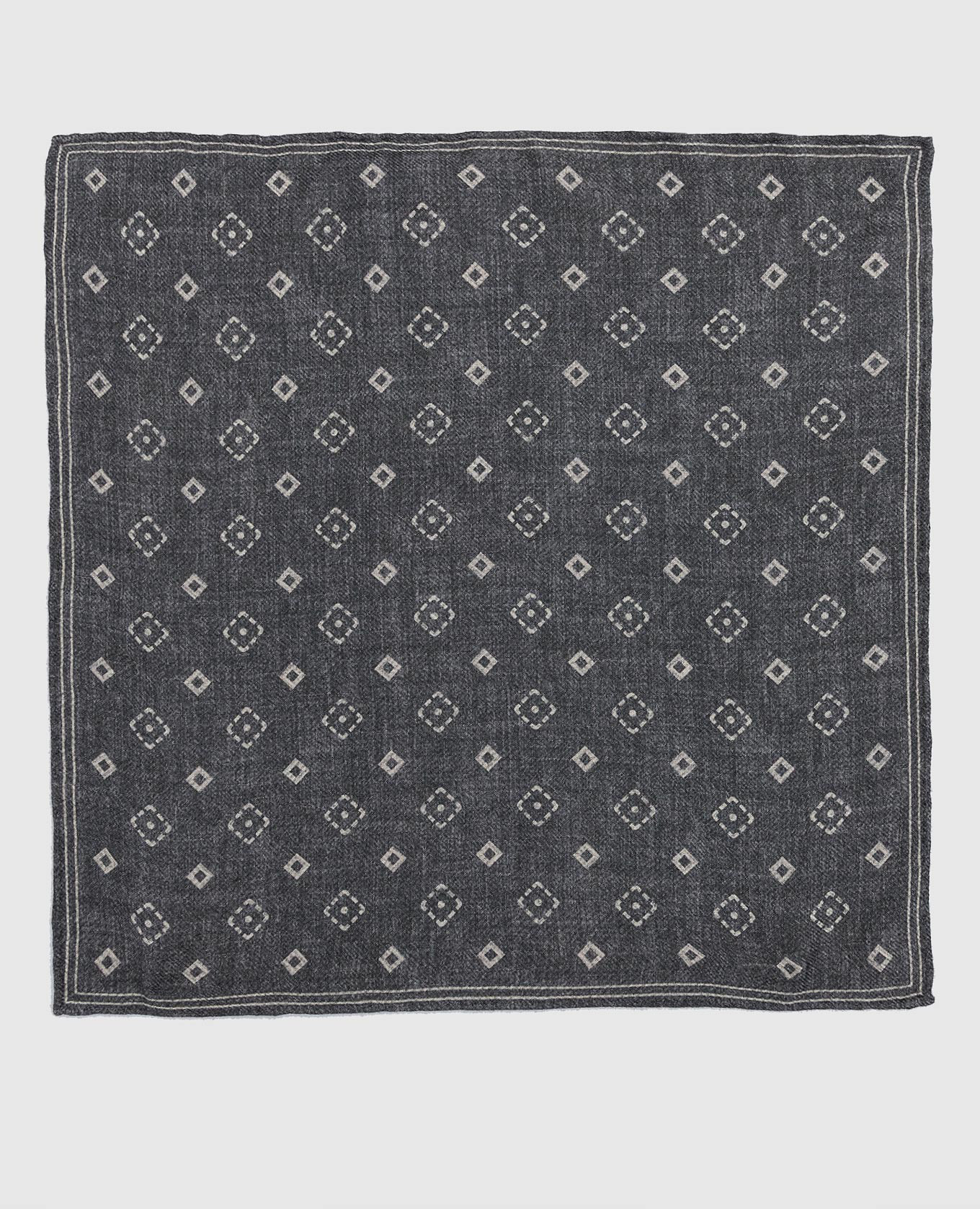 

Двусторонний платок-паше из шерсти в узор, Серый, Платки